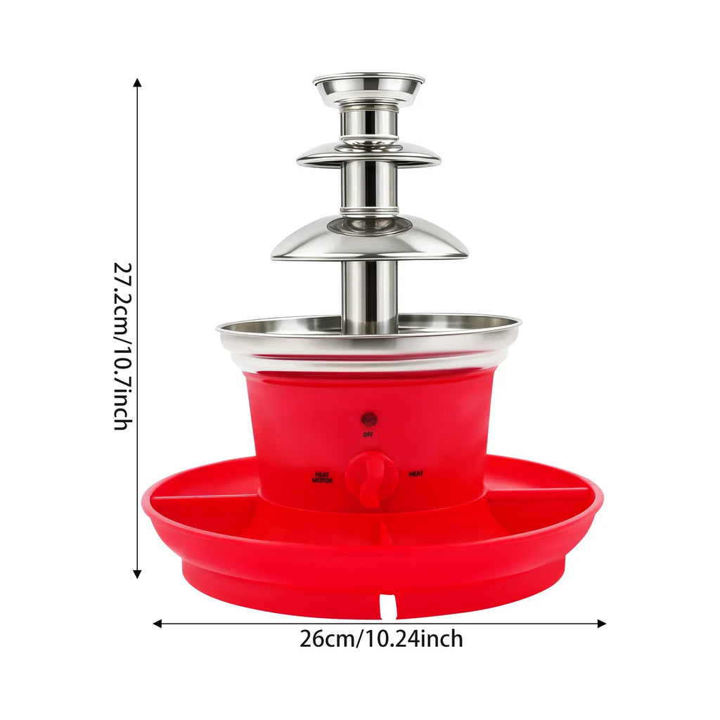 Chocolate Fondue Fountain 40W Stainless Steel 3 Tier