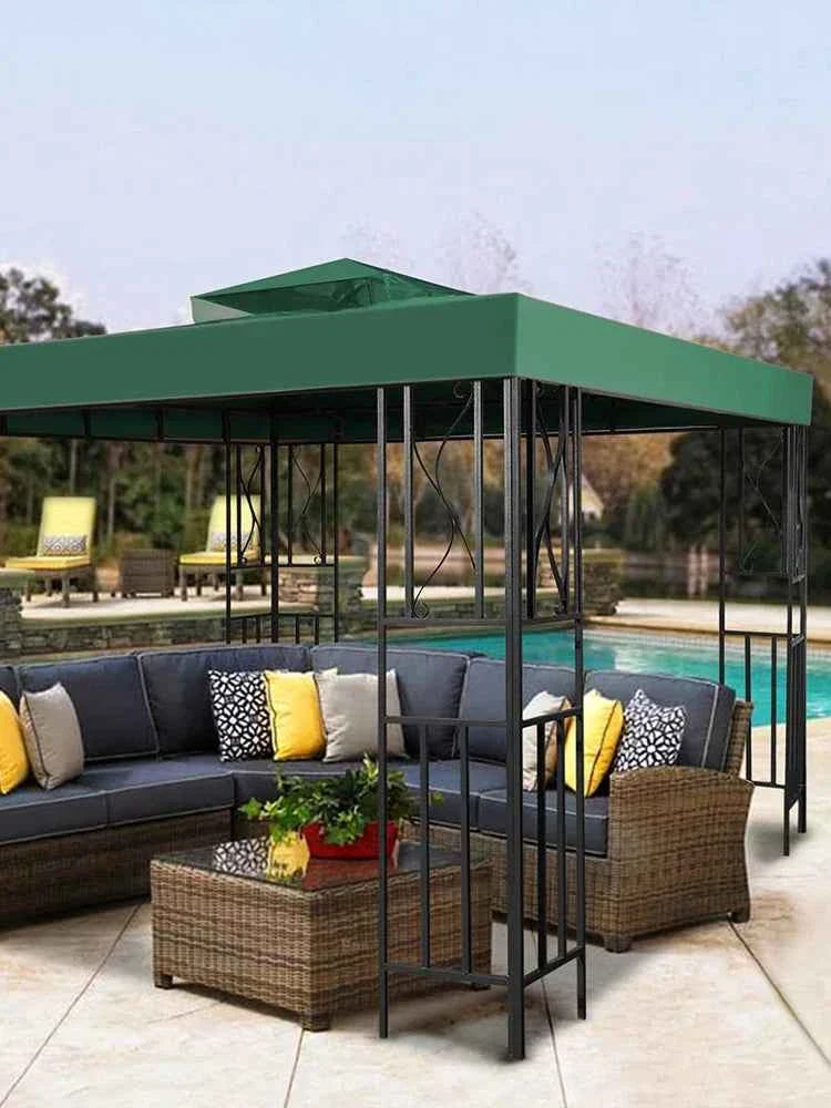 3x3m 2-Tier Garden Gazebo Replacement Canopy - Waterproof Oxford Patio Tent Roof