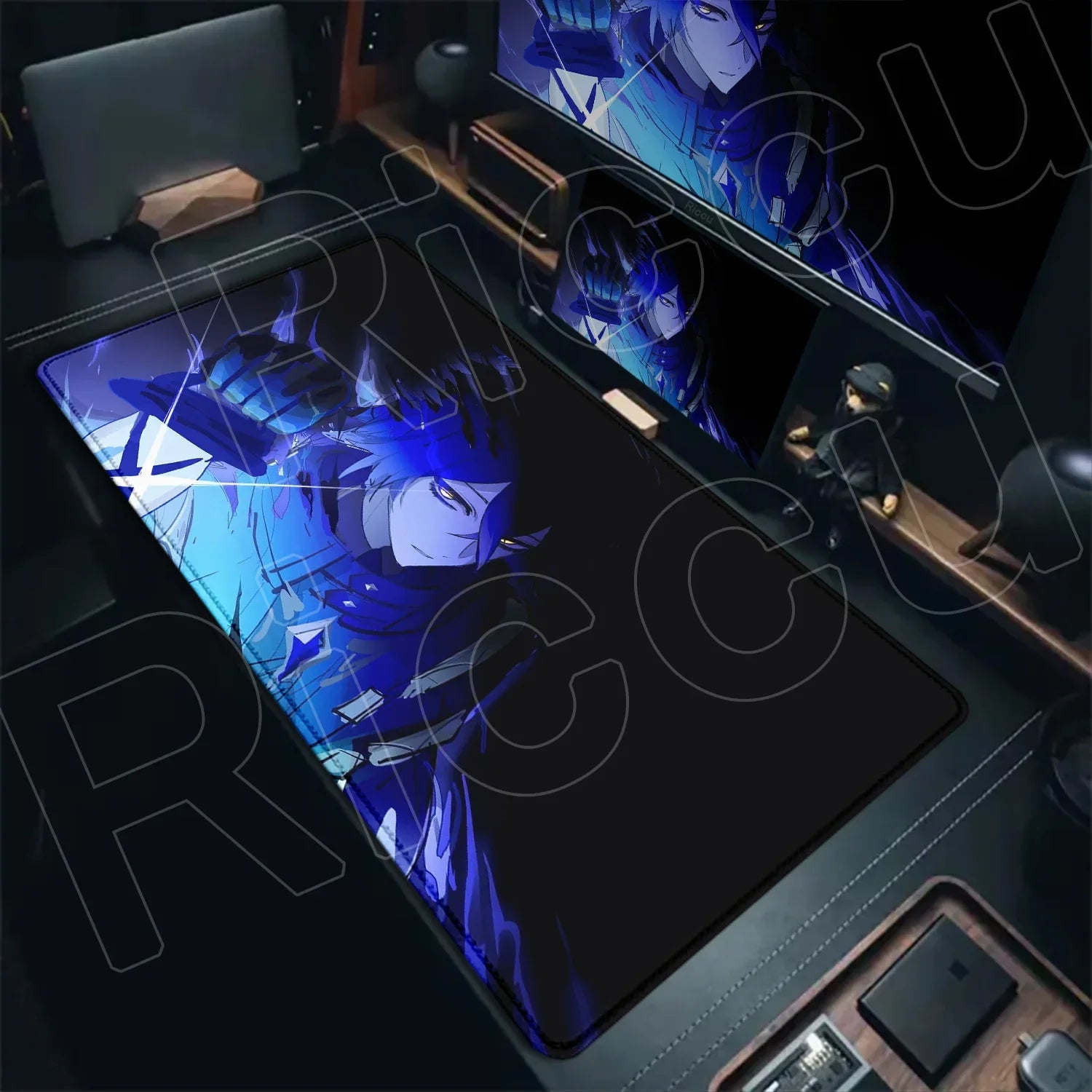 New Cool Wallpaper Genshin Impact Flins Mousepads Computer Gaming Lock Edge Laptop PC Desk Mat Natural Rubber Keyboard Mouse Pad