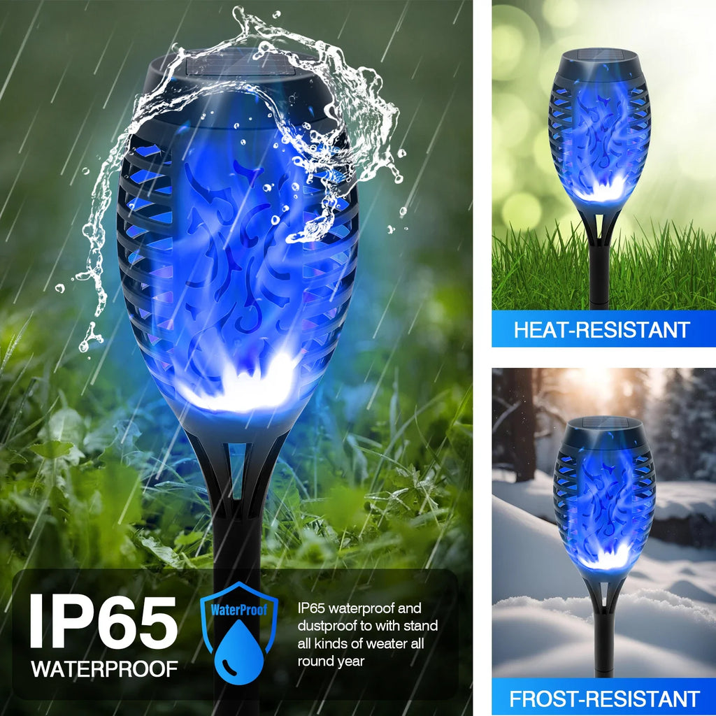 Solar Torch Lights Outdoor Flickering Flame Waterproof Garden Decor