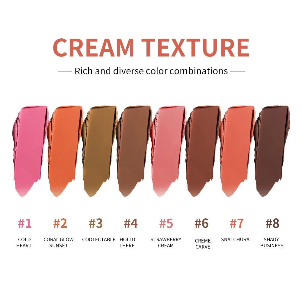 Curve Case Cream Eyebrow Cream Blush Highlighter Palette Matte Shimmer Finishes Shadow Tones Long-Lasting Cosmetics