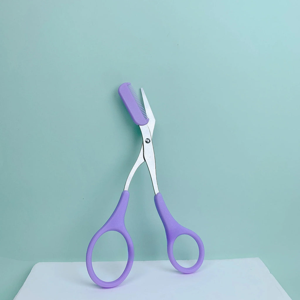 Eyebrow Razor Scissor Stainless Steel Safe Anti-scratch Trimmer for Beginners Crescent Sharp Beauty Tool Multi-color
