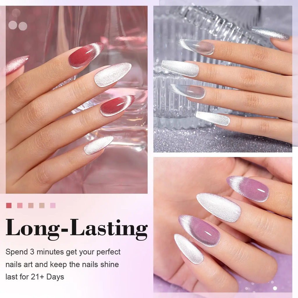 6pcs 7.5ml New Popular Reflective Cat's Eye Magnetic Nail Gel Semi Permanent Nail Art Soaking LED Nail Salon DIY Nail Salon Gel