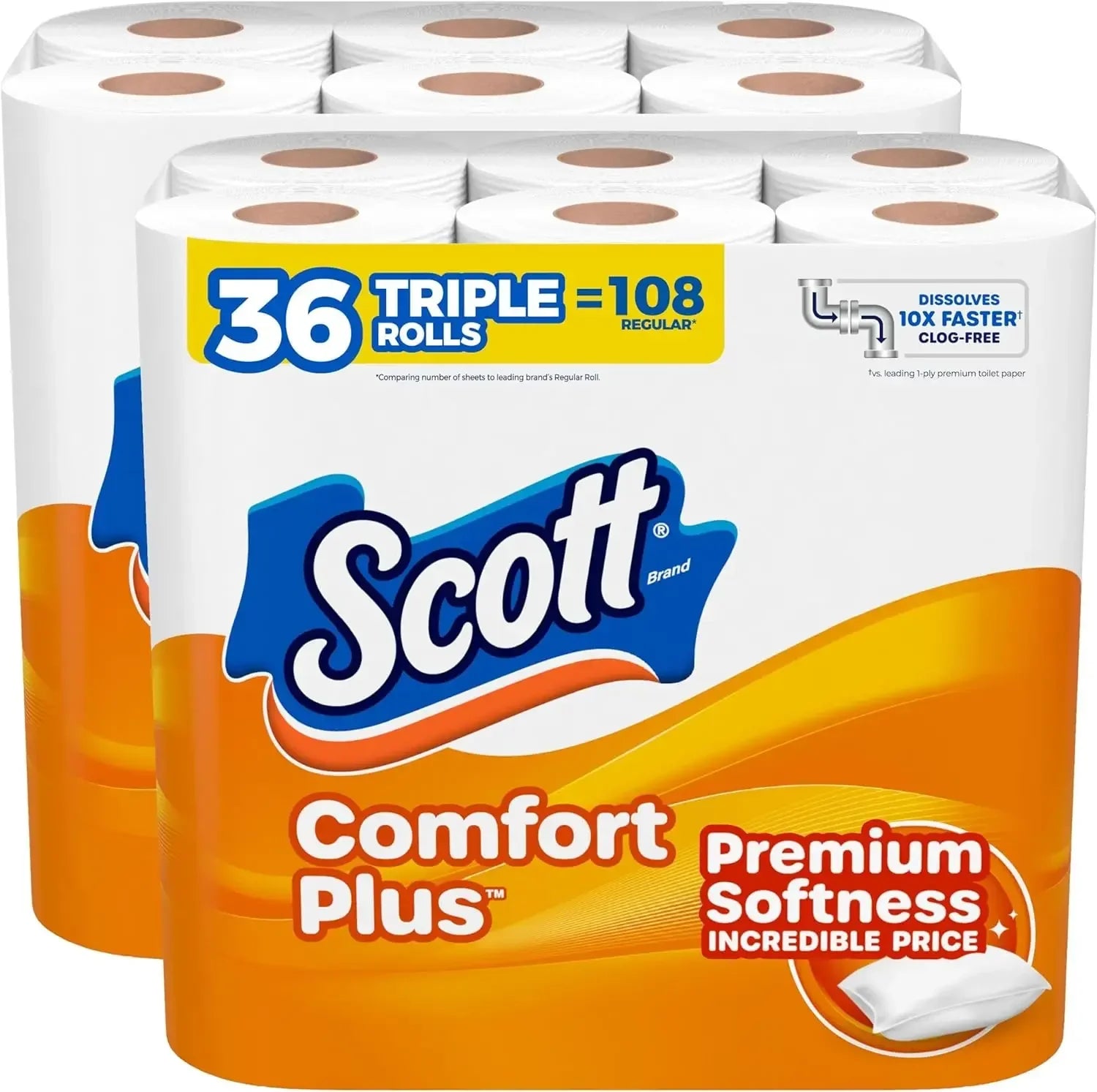 ComfortPlus Toilet Paper Septic-Safe 1-Ply Bath Tissue