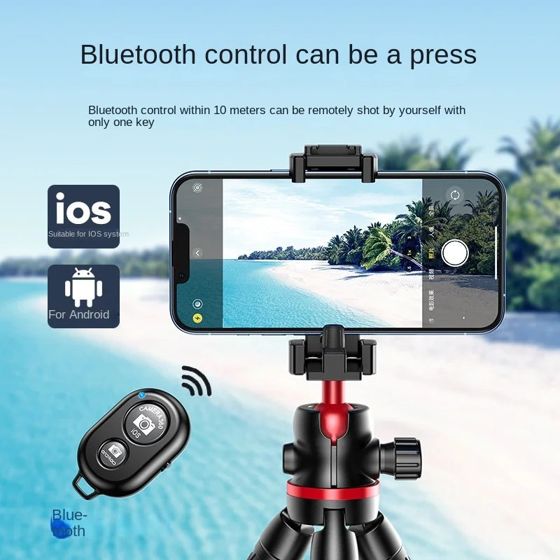 Roreta 2025 new Flexible Octopus Tripod for Phone Camera DSLR 2in1 Design Tripod With Phone Holder Side Cold Shoe 1/4'' Screw