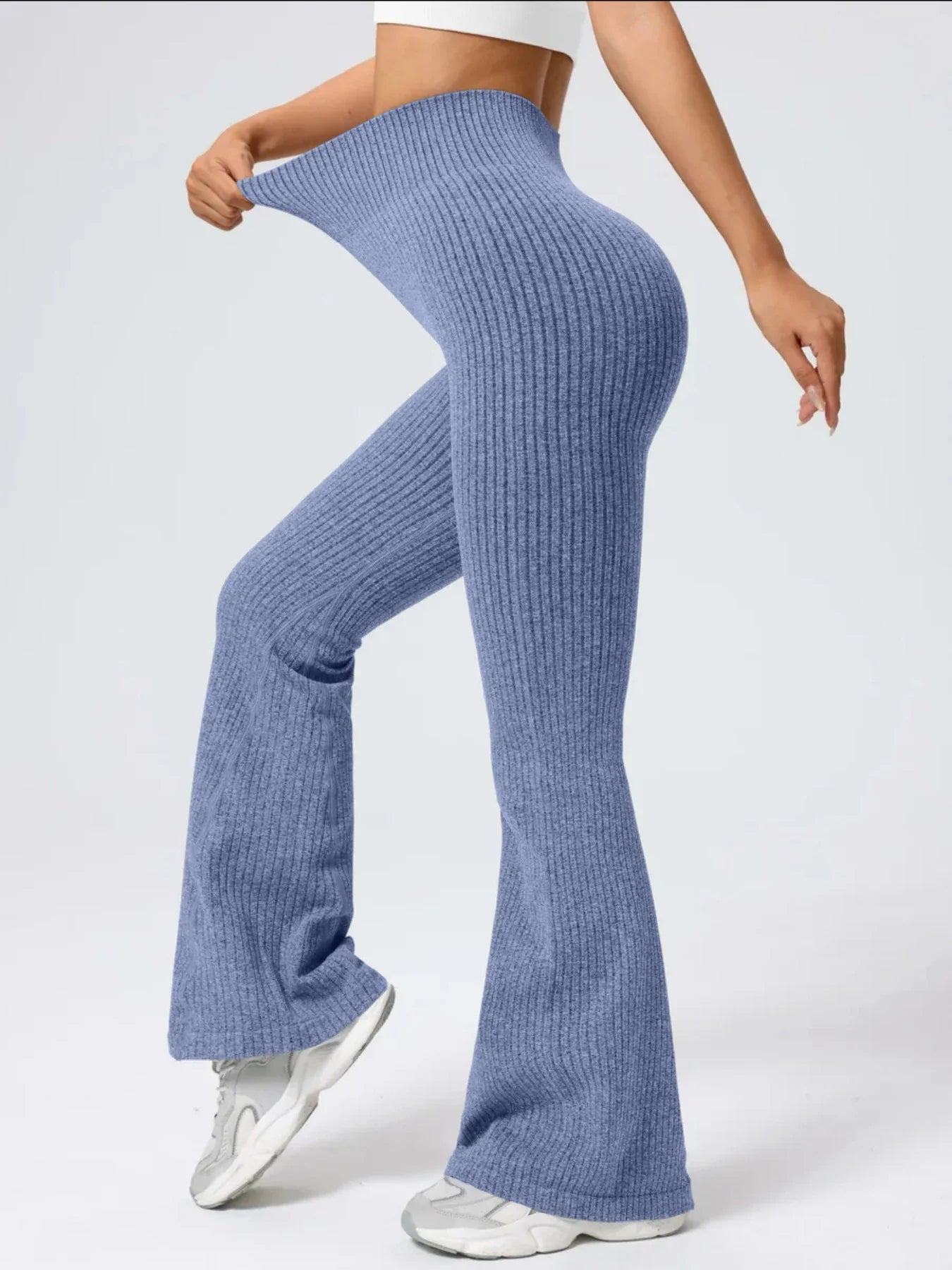 Women's High-Waist Bell Bottom Pants Sporty Tight Fit Comfortable Elastic Design Ideal for Exercise And Daily Wear