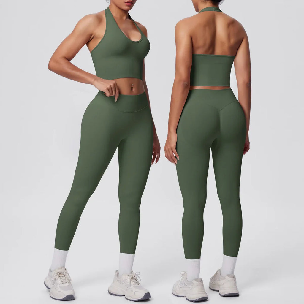 2pcs Yoga Set Gym Outfits Clothes Athletic Wear Yoga Suits For Women Fitness Set Tracksuits Sports Bra Gym Leggings Sportswear