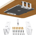 Under Desk Laptop Mount, Metal Under Desk Shelf Holder for Laptop, Mac Mini, Macbook, Keyboard with Anti-Scratch Silicone
