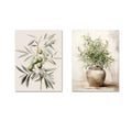 2pcs/set Neutral Olive Tree Shadow Vase Canvas Print Poster Retro Botanical Landscape Art Print Home Decor Art Poster Gifts