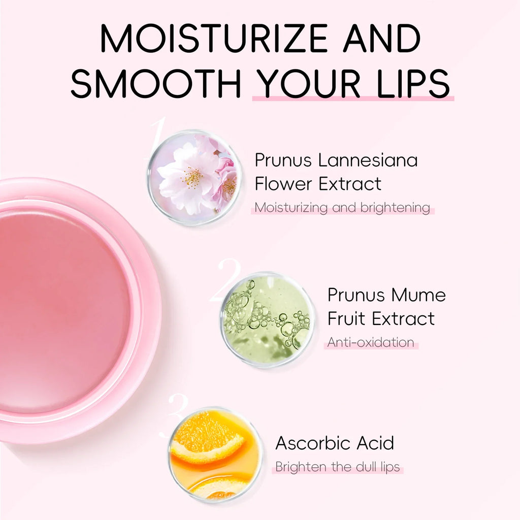 LAIKOU Sakura Lip Mask - Overnight Hydrating Lip Balm for Plump Lip Lines Beauty Care