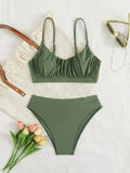 Sexy High Waist Bikini Set 2026 Women Pleate Push Up Two Piece Swimsuit Brazilian Beach Bathing Suit Holiday Swimwear Biquini