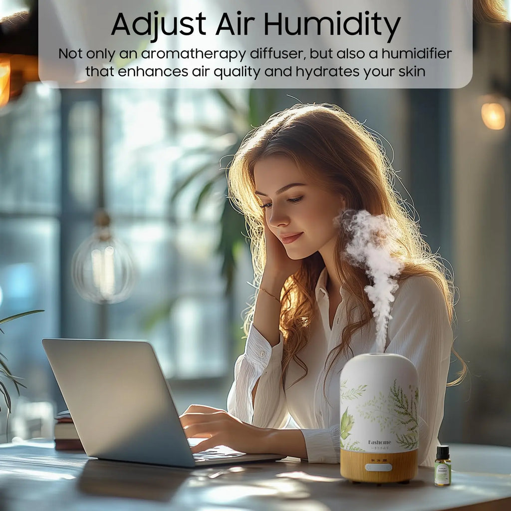 Essential Oil Diffuser Ultrasonic Aromatherapy Humidifier Auto Shut Off Jasmine