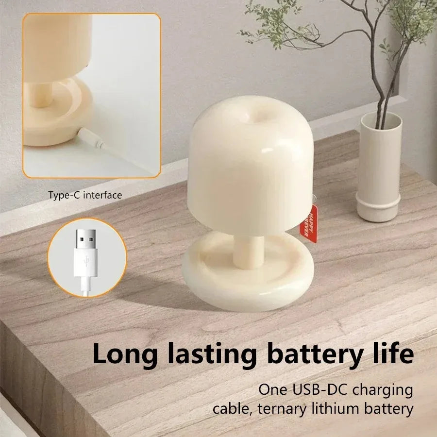 Mini Desktop Sunset Night Lamp Creative USB Rechargeable Mushroom Style Led Night Light for Coffee Bar Home Decor Bedroom