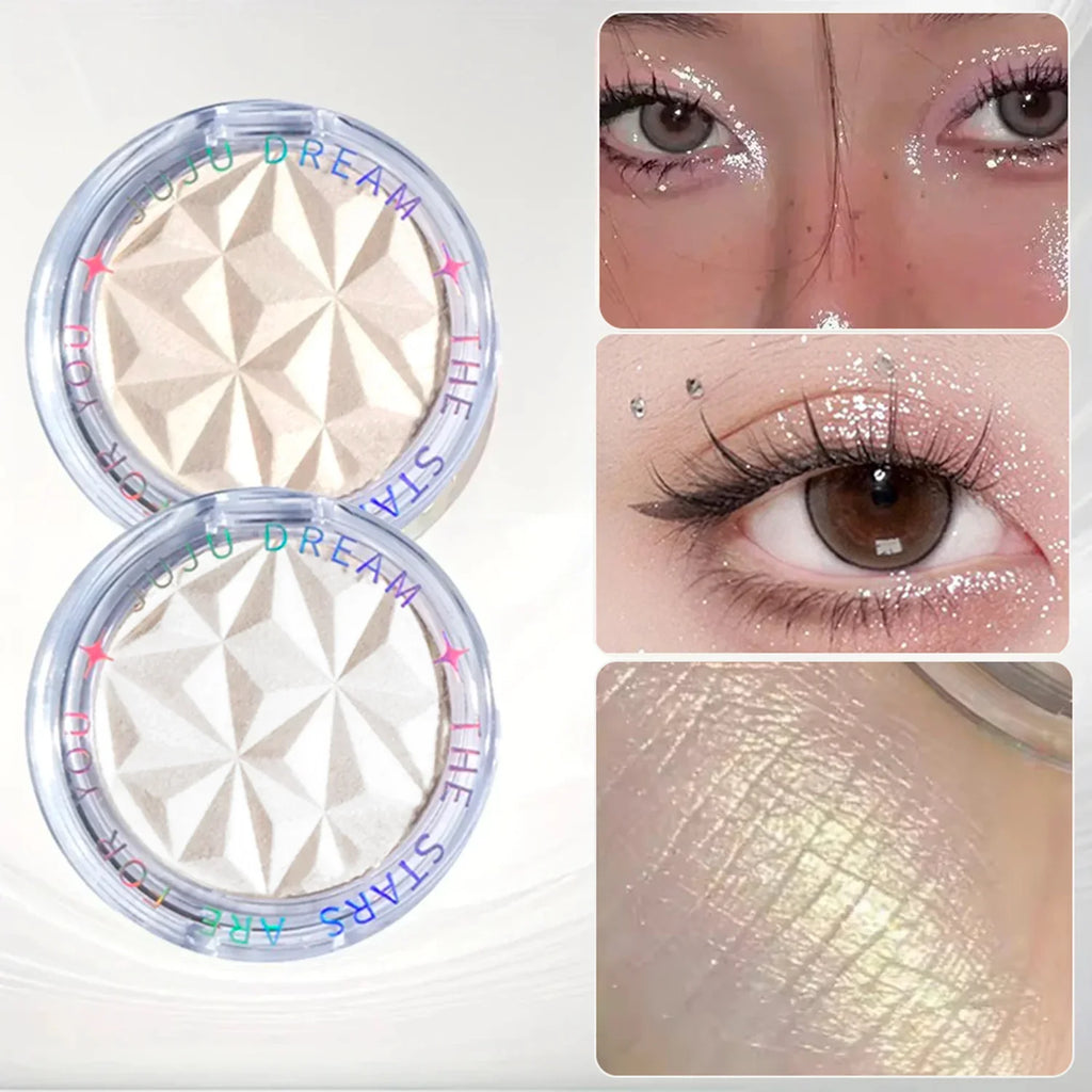 Shimmer Diamond Glow Highlighter 2-Color Palette – Brighten & Contour, Radiant Skin, Natural Glow for Festival & Daily Makeup