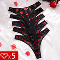 5pcs/pack Print Design Sexy Women thongs Breathable Comfortable Lady g-string Underwear Elegant Sexy Lingerie Fashion New Panty