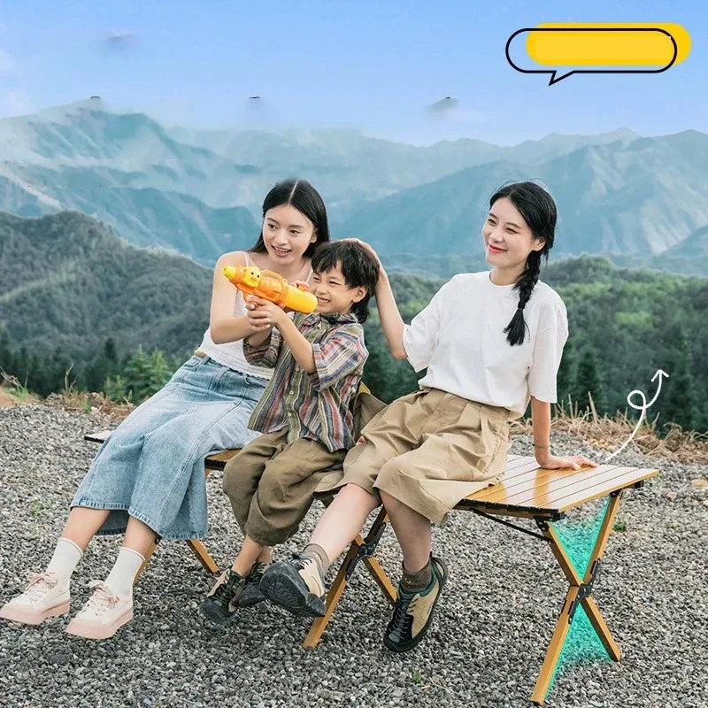 Portable Wooden Picnic Table Lightweight Compact Outdoor Folding Camping Table Camping Picnics Backyard Parties Beach Trips