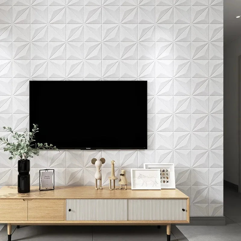 35*35cm 3D Wall Stickers Wallpaper Anti-collision Bedroom Waterproof Decoration Background Peel and Stick Ceiling Home Decor  ﻿