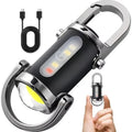 Mini LED Flashlight Outdoor Portable Magnetic Torch Lamp for Camping Fishing Walking Work Light with Red Warning Light