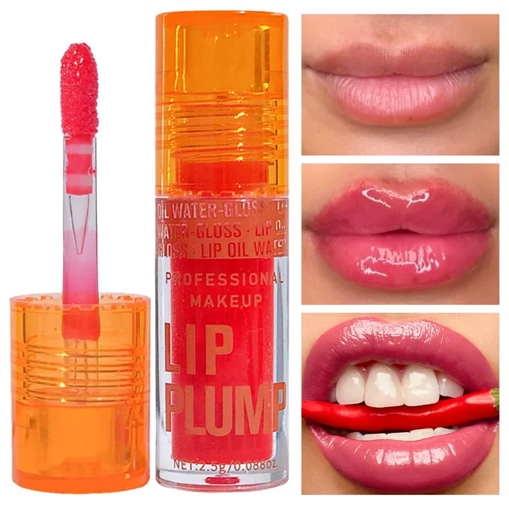 Cherry Plump Lip Oil – Moisturizing Lip Gloss Serum, Long-Lasting Waterproof Volume & Shine, Non-Sticky, Unisex, Holiday Makeup