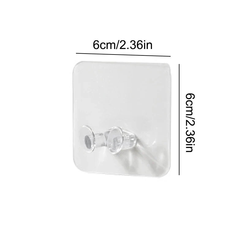 20/40PCS Hook Power Plug Bracket Tidy Hanging Rack PVC Wall Hook Strong Adhesion Seamless Transparent Waterproof Kitchen Bathroo