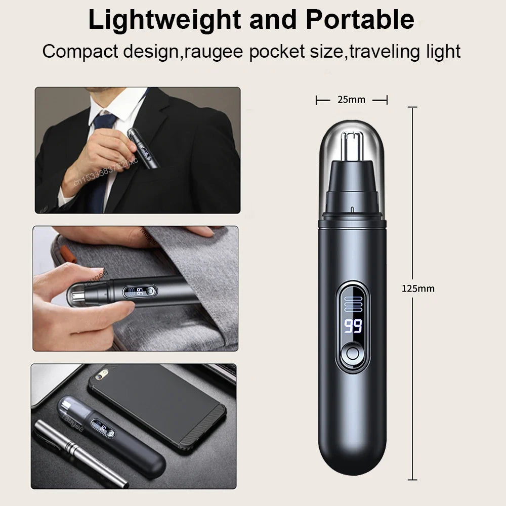 Mini Nose Hair Trimmer Rechargeable Automatic Shaving Nose Eyebrow Ear Painless Hair Clipper Electric Nose Hair Trimmer for Men