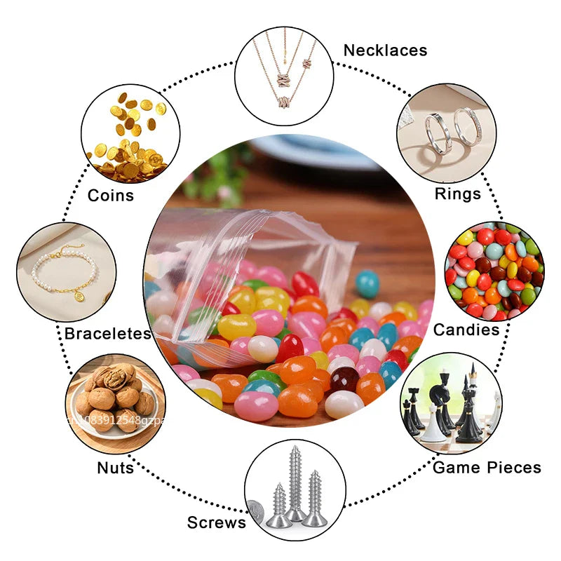 NONECN 100Pcs Small Transparent Zip Lock Bags Durable Storage