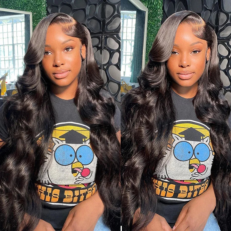 13x4 Body Wave Human Hair 13x6 Hd Lace Frontal Wigs 200 Density 46 Inch For Black Women Pre Plucked Wave Lace Frontal Wig