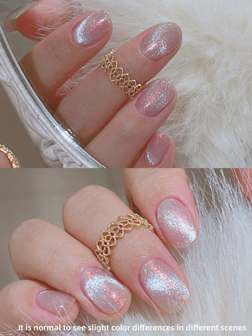 15ml Snow Pear Crushed Ice Cat Eye Gel Nail Polish,  Shiny Bubble-Free UV/LED Quick-Drying Gel Suitable For Nail Art DIY Design