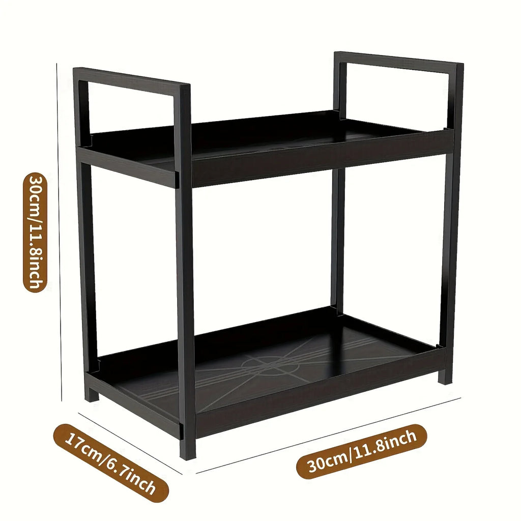 Bathroom Rack,Integrated Dressing Table,Double-layer Skin Care Stand,Cosmetics Organization Rack, Office and HomeCountertop
