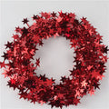 2/4MGreen Christmas Tree Decoration Ribbon Garland Christmas TreeBar Tops Ornaments Xmas Tinsel Grass Ring Family Reunion Party