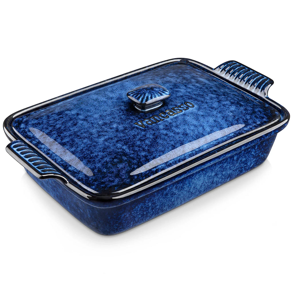 Vancasso Starry Stoneware Casserole Dish With Lid Microwave Safe