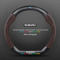 For Subaru Outback Brz Wrx Xv Ascent Forester Impreza Legacy Car Suede Carbon Fiber Leather Steering Wheel Cover Accessories