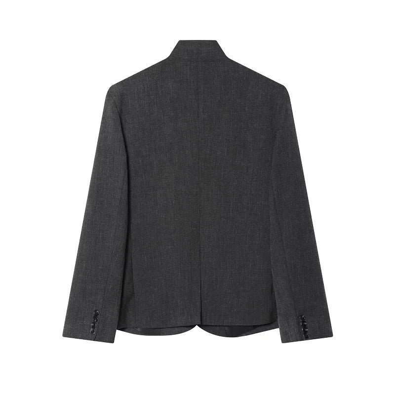 MUJER Women's Tailoring Blazers Vintage Office Blazer Woman Faux Wool Coats for Women Streetwear Outerwears Fitted Jacket Women