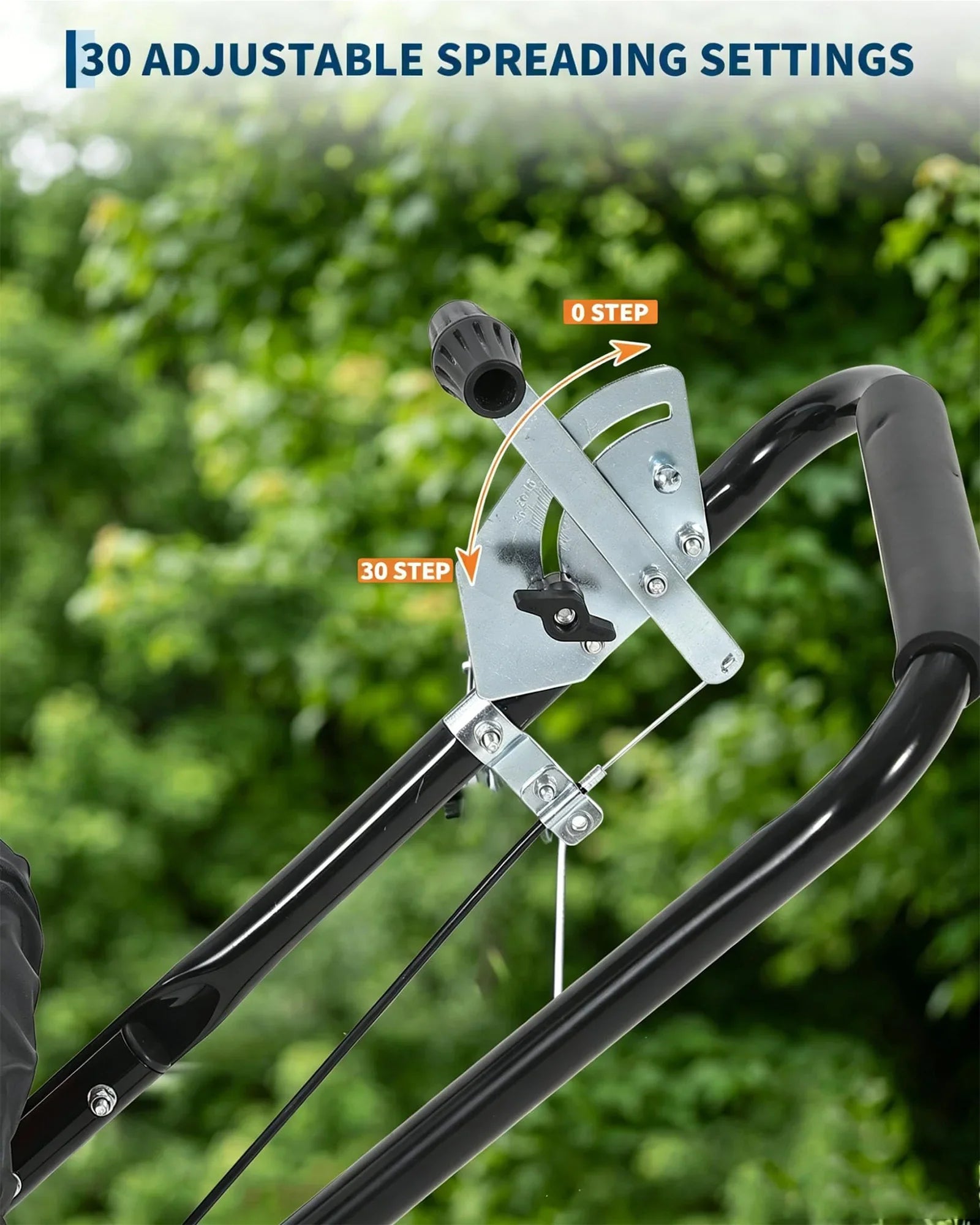 HiMISS Heavy Duty 80Lb Lawn Spreader Walk Behind Broadcast Spreader