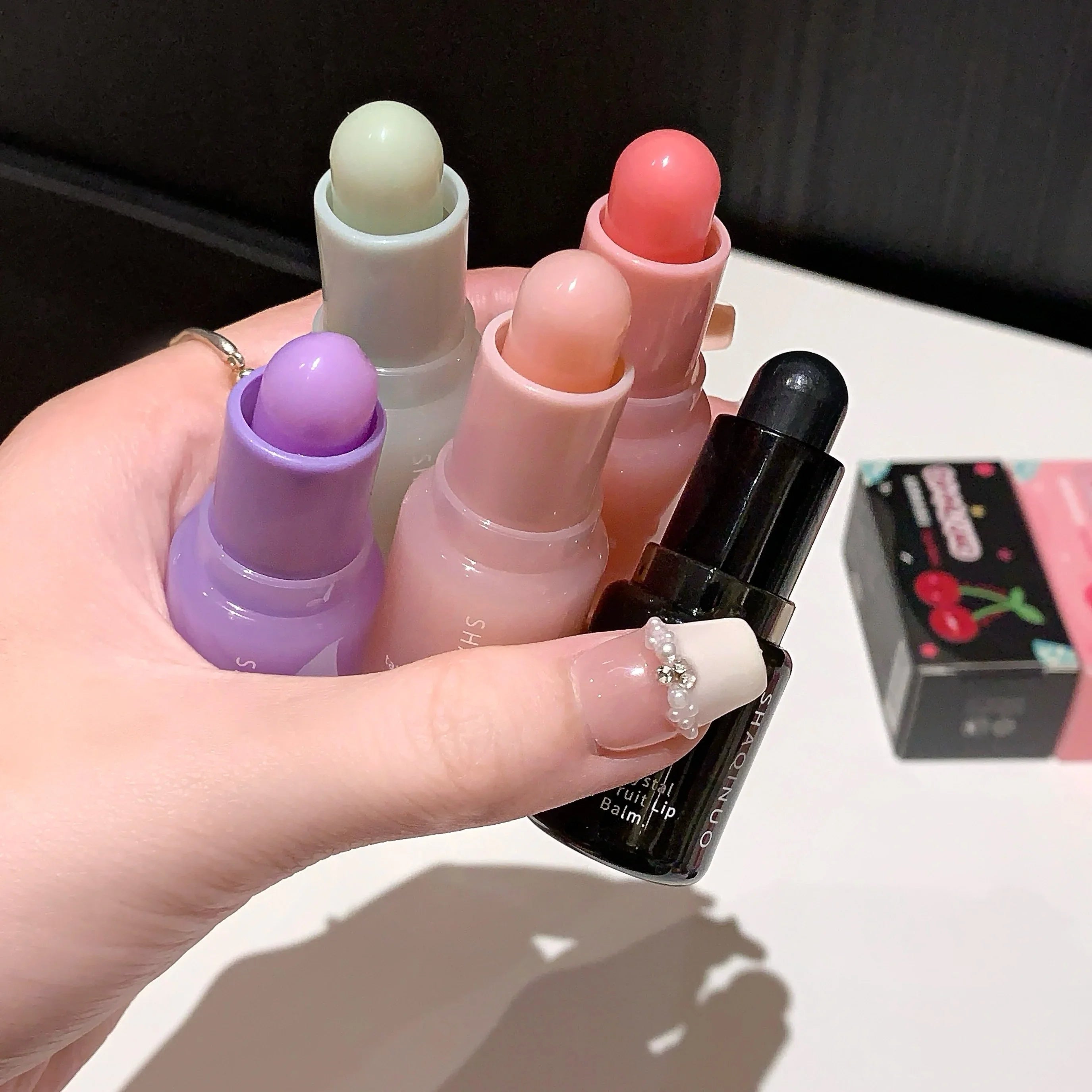 Hydrating Fruit Lip Balm Pendant, Tinted Moisturizing Lip Care for Fall & Winter, Prevents Dry Cracking, Refreshing Fruit Flavor