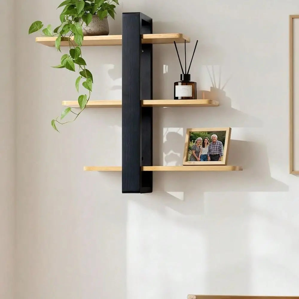 Einzigar Modern Pine Wood Wall Mounted Floating Shelves