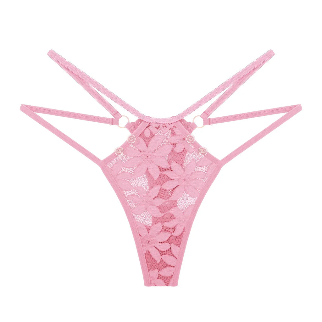 1pcs 2026 New Style Sexy Lace Women G-string Low Rise Elegant Female Underwear Comfortable Solid Lady Thongs Erotic Sexy Panties