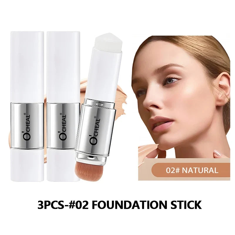 O'CHEAL Temperature Changing Foundation Stick Facial Coverage Blemishes Pores Double-Headed Face Matte Makeup Foundation Cream