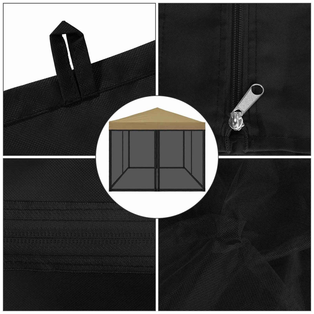 Gazebo Universal Replacement Mosquito Netting Outdoor Gazebo Canopy 4-Panel Screen Walls with Zipper (Mosquito Net Only)