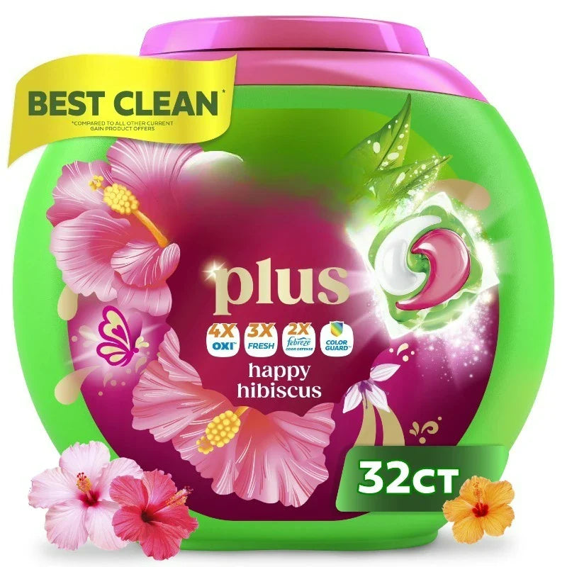 Happy Flings Laundry Detergent Pacs Hibiscus Scent 32 Count