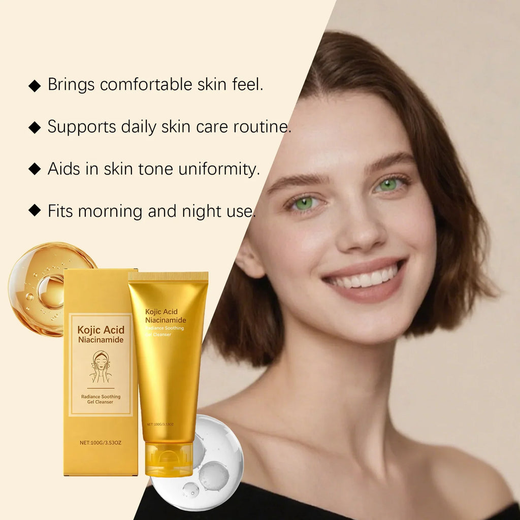 Kojic Acid Nicotinamide Gel Cleanser Face Wash Cleansing Pores Oil Control Smooth Skin Brightening Moisturizing Facial Cleanser