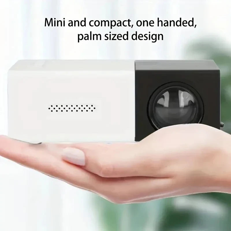 Supports HDMI, USB connection and uses high-definition projector YG300 home theater grade non occupying projector