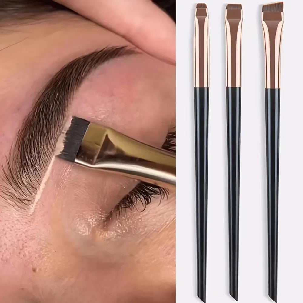 3 Pcs edge eyeliner brush oblique head eyebrow brush outline eyeliner brush ultra-thin eyeshadow brush makeup tools