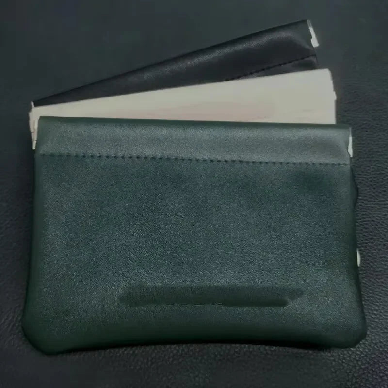Fashion PU Leather Storage Bag Automatic Closure Waterproof Purse Portable Earphone Charging Line Cosmetic Lipstick Jewelry Bag