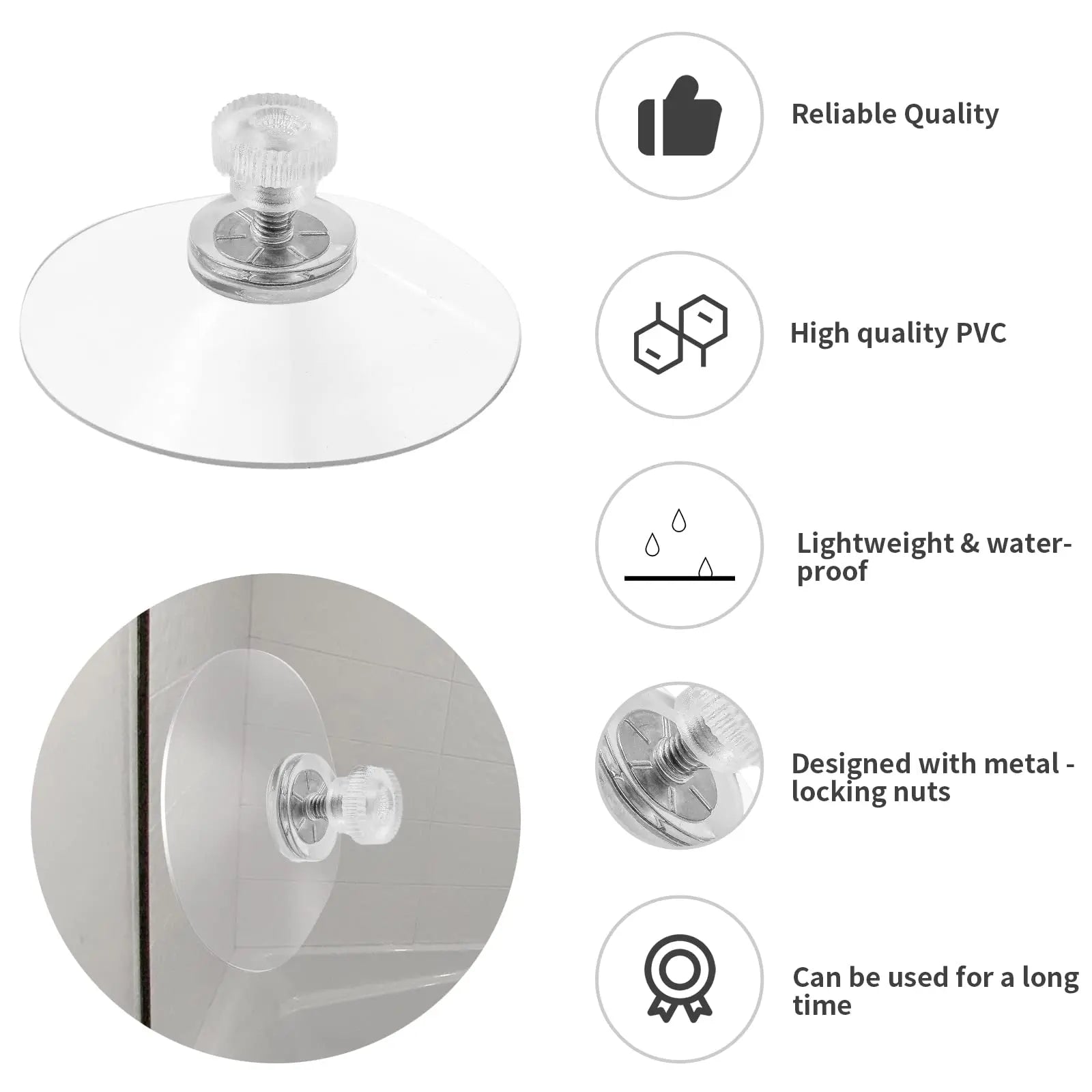 10 Pcs Clear Suction Cups PVC Vacuum Suction Cup Holder Plastic Suction Cups with Screws for Bathroom Kitchens Offices