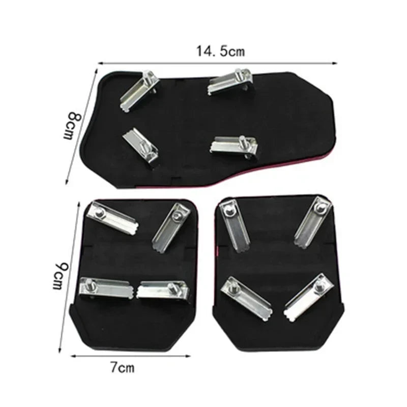 Aluminum Car Pedal Cover Set  Automatic Transmission & Gas Foot Covers in Red Silvery, Blue - Stylish Auto Interior Accessories