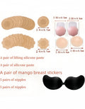 Adhesive bra, breathable adhesive bra, invisible strapless silicone bra, suitable for backless wear