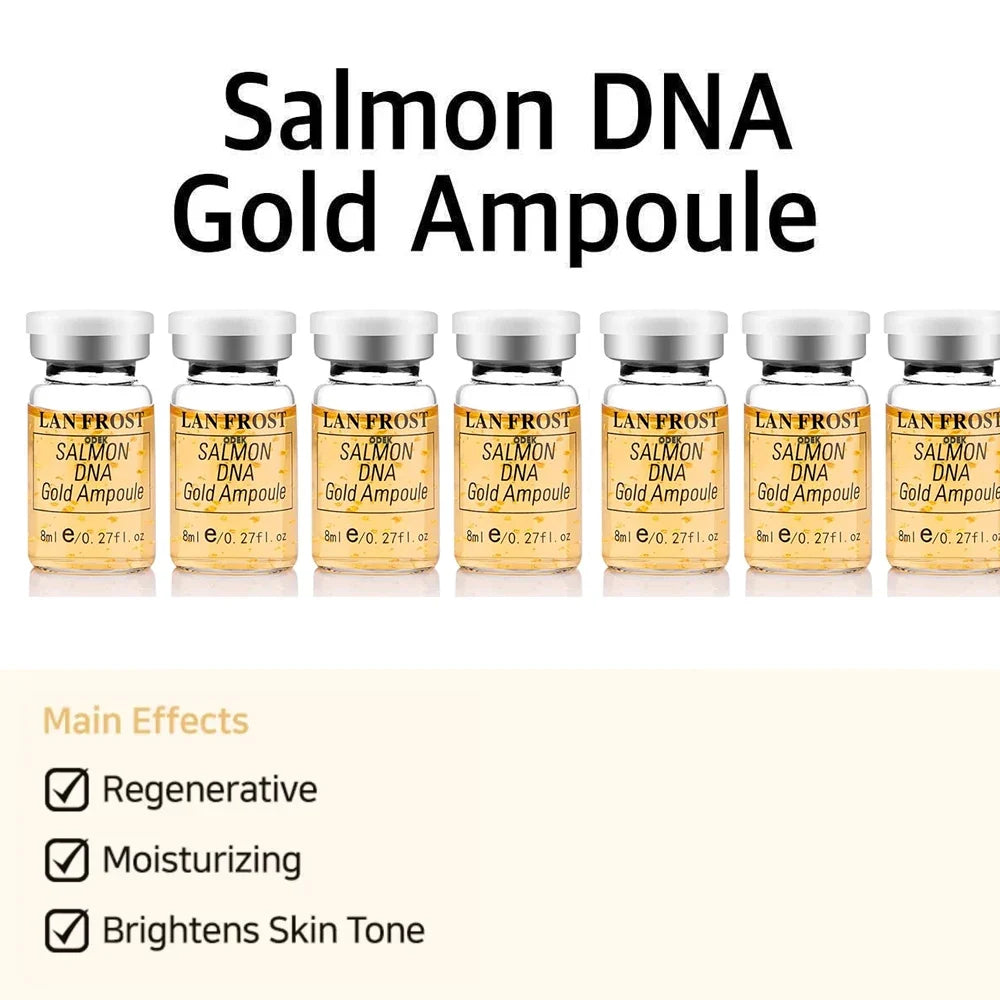 Korea 8ml Salmon DNA Gold Ampoule Skin Booster Serum Kit BB Cream Brightening Moisturizing For 0.3mm Microneedle Serum