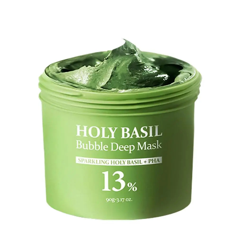 Holy Basil Bubble Cleansing Mask Exfoliating Hydrating Oil Control Natural Formula Deep Moisturizing Smoothing Gentle Skin Care