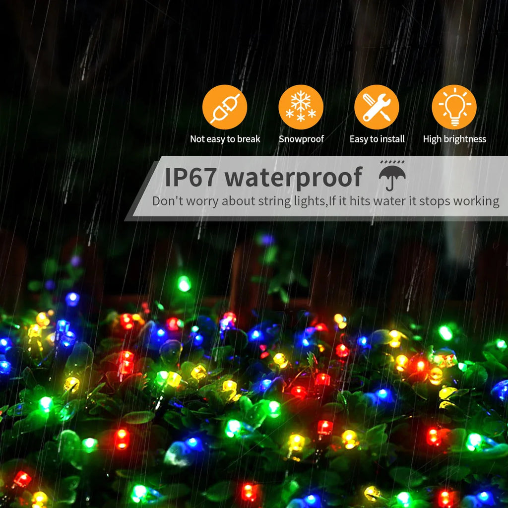 Solar Panel Fast Charge Outdoor String Fairy Light 100M 1000 LED Waterproof Large Lamp Christmas Garden Decor